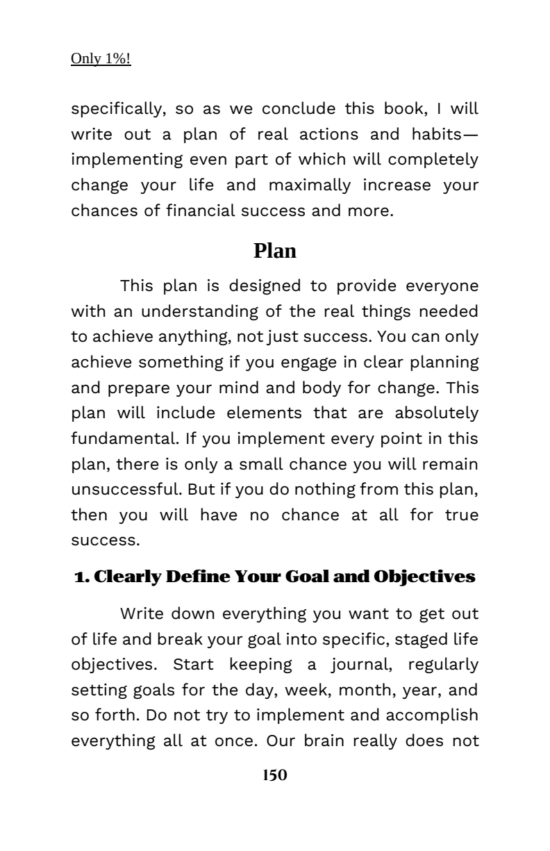 Actual page 150: the beginning of the 13-point action plan